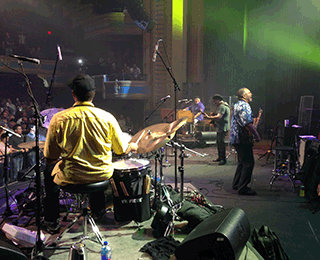 Photograph from backstage during The Meters show at the Orpheum in New Orleans, LA 2016